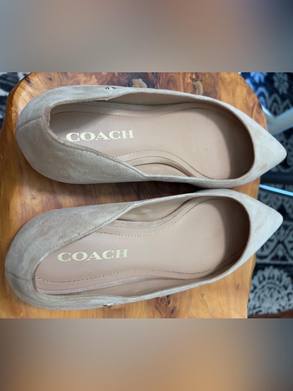 COACH Pointed Toe Suede Flats - Nude/Light Beige, GUC - Picture 14 of 14